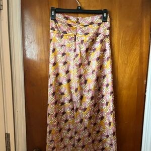Printed Gold Floral Maxi Skirt
